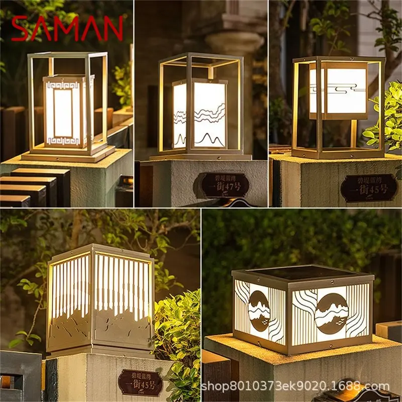 

Outdoor Solar Post Lamp Pillar Light Remote Control Waterproof IP65 Modern Wall LED for Home Garden