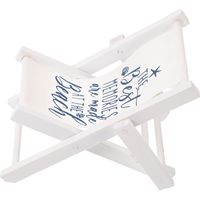 Miniature Beach Chair Decor Handmade Wooden Folding Sandbox Ornament Home Office Tabletop Accent Mediterranean Style