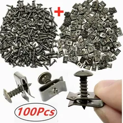 100Pcs-10Pc Mixed Car Metal Screw Tapping Fastener Clip U-Type Clip with Screw Anti-rust Protection Clip Screw Buckle Iron Sheet