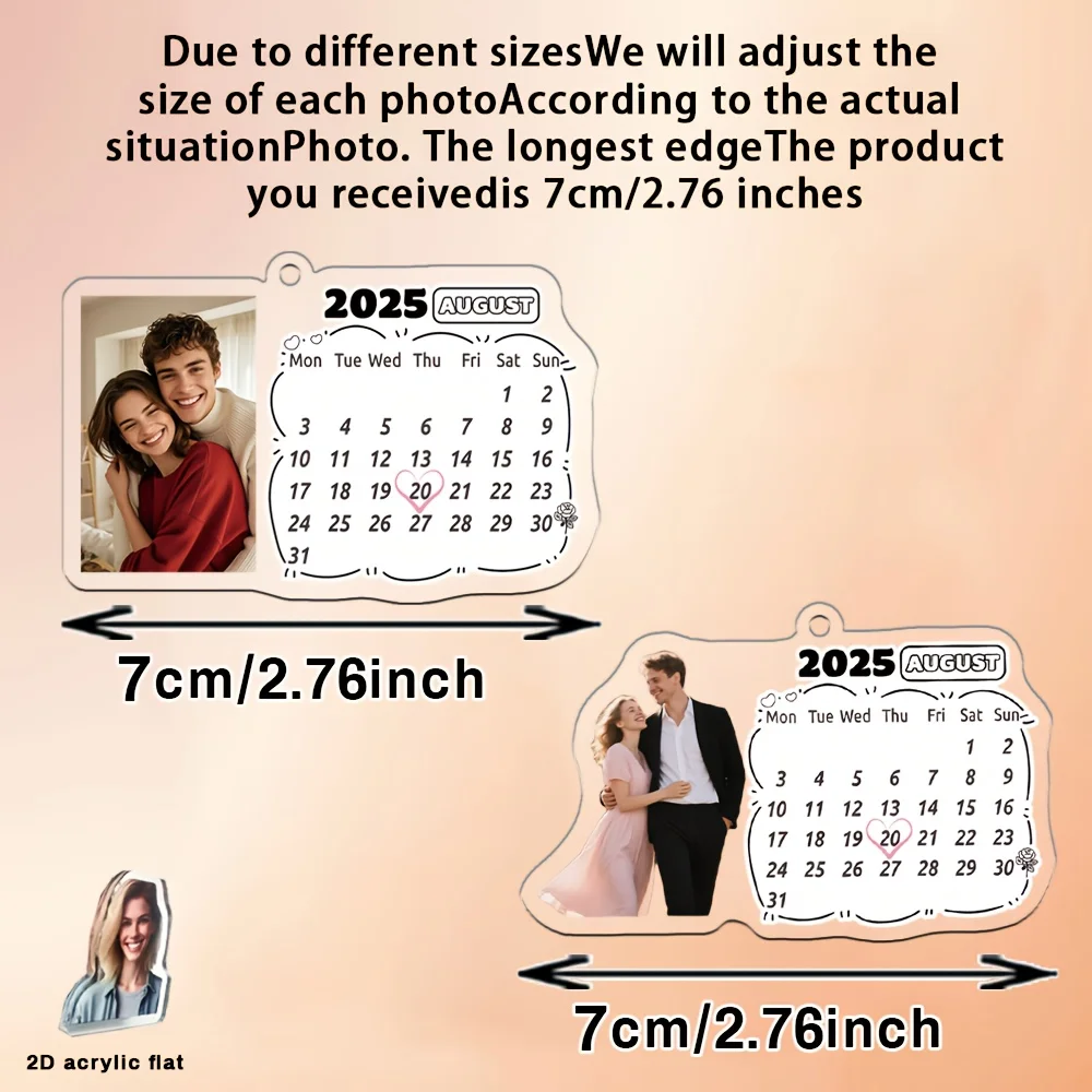 1pc/3pcsCustom Anniversary Keychain, Any Month and Date 2025, the backpack pendant can be used in a variety of scenarios and can