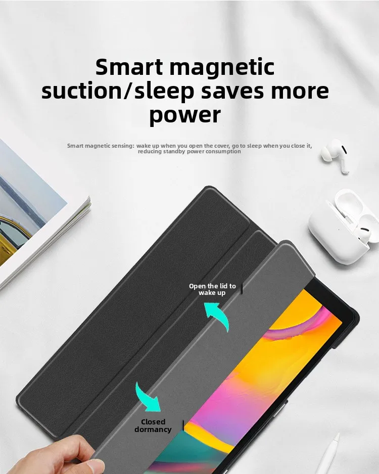 Für Galaxy 20 Tab S6 10.5 T860 Tablet - Schutzhülle T865 Tri-Fold Lederhülle – Detail 8