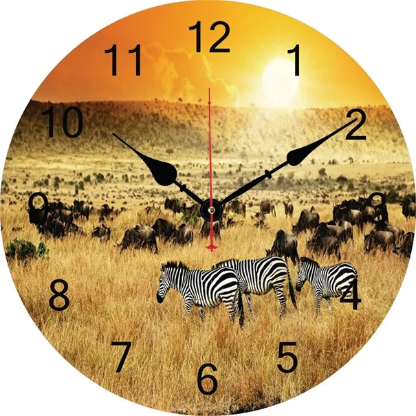 Zebra Africa Wall Clock Modern Design Living Room Bedroom Office Decoration Kitchen Clock Art Wall Watch Home Decor