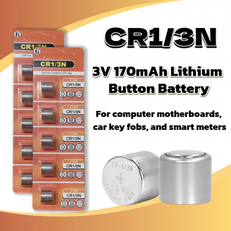

3V 170mAh Lithium Button Cell Battery Compatible with CR1/3N DL-1/3N CR-1/3N CR13N for M6 M7 Camera Dog Bark Collar Laser Sight