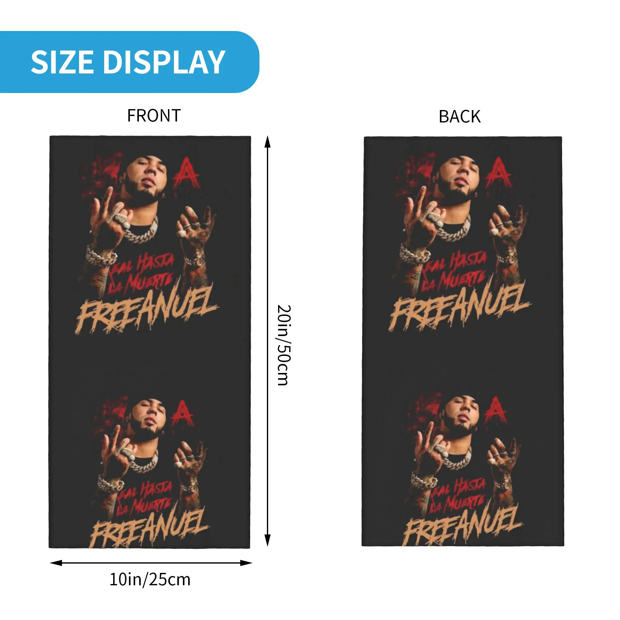 مخصص Anuel AA بورتوريكو مغني الراب والمغني ميرامي الرقبة الجراب النساء الرجال يندبروف الشتاء باندانا وشاح لركوب الدراجات #2