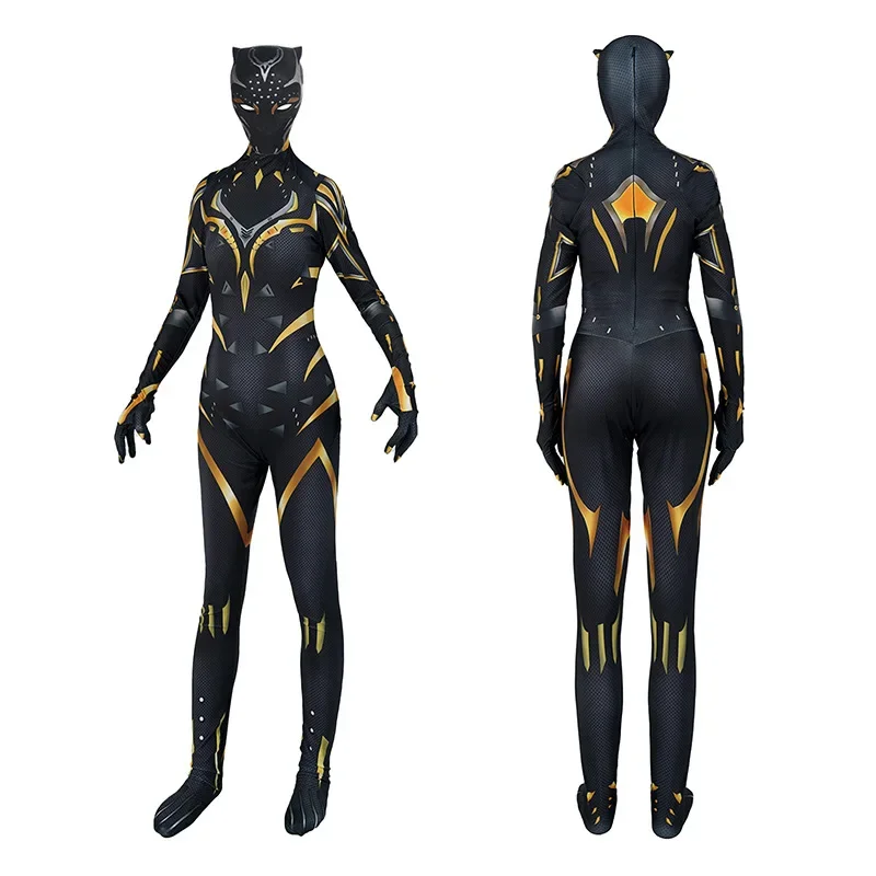 Black Panther 2 Cosplay Costume Superhero Shuri Spandex Zentai BodySuits & Mask Girls Outfit Wakanda Forever Halloween Costume