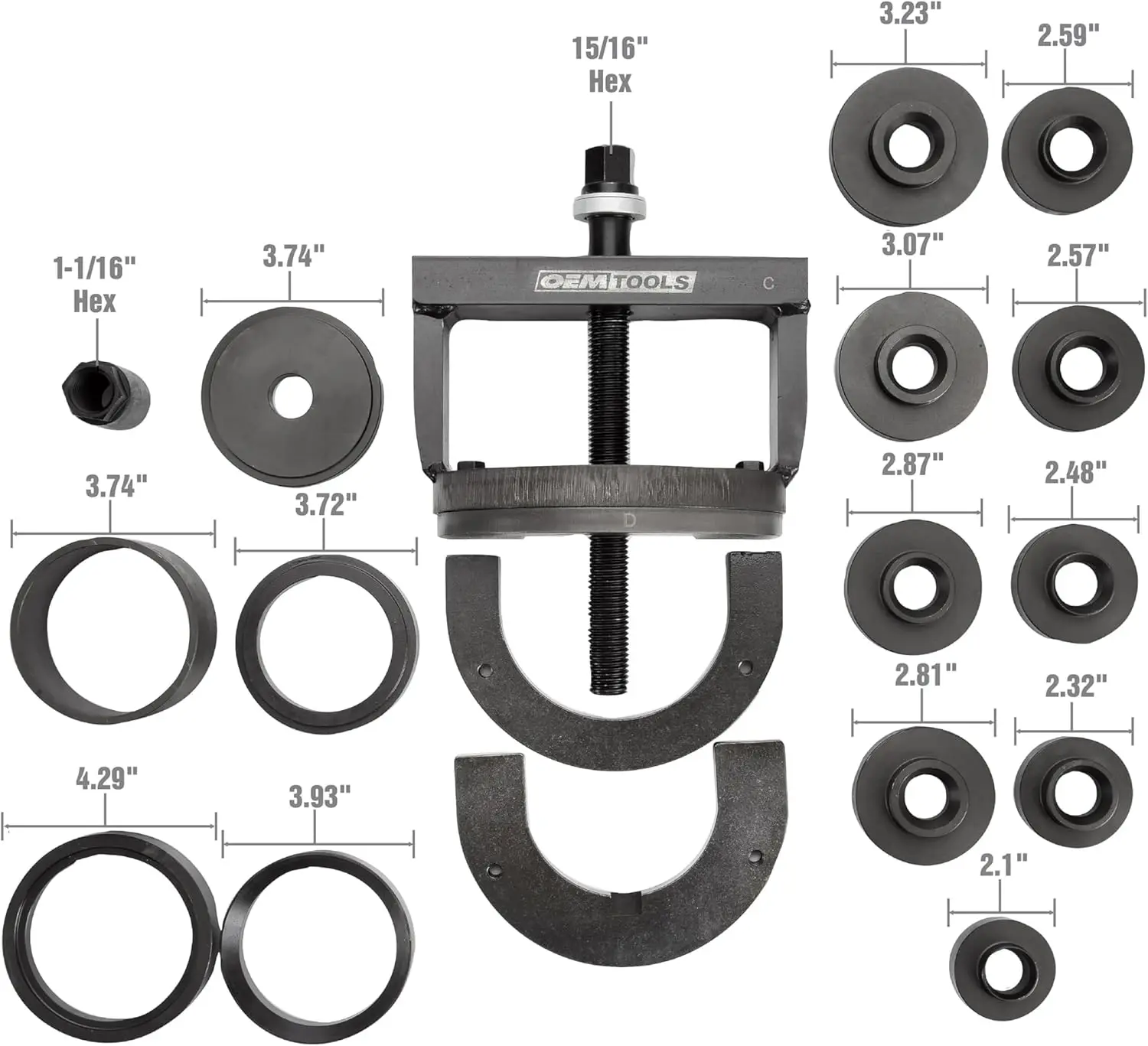 Master Wheel Hub & Bearing Remover & Installer Kit, Back & Front Wheel Bearing Puller Kit, Back & Front Wheel Hub