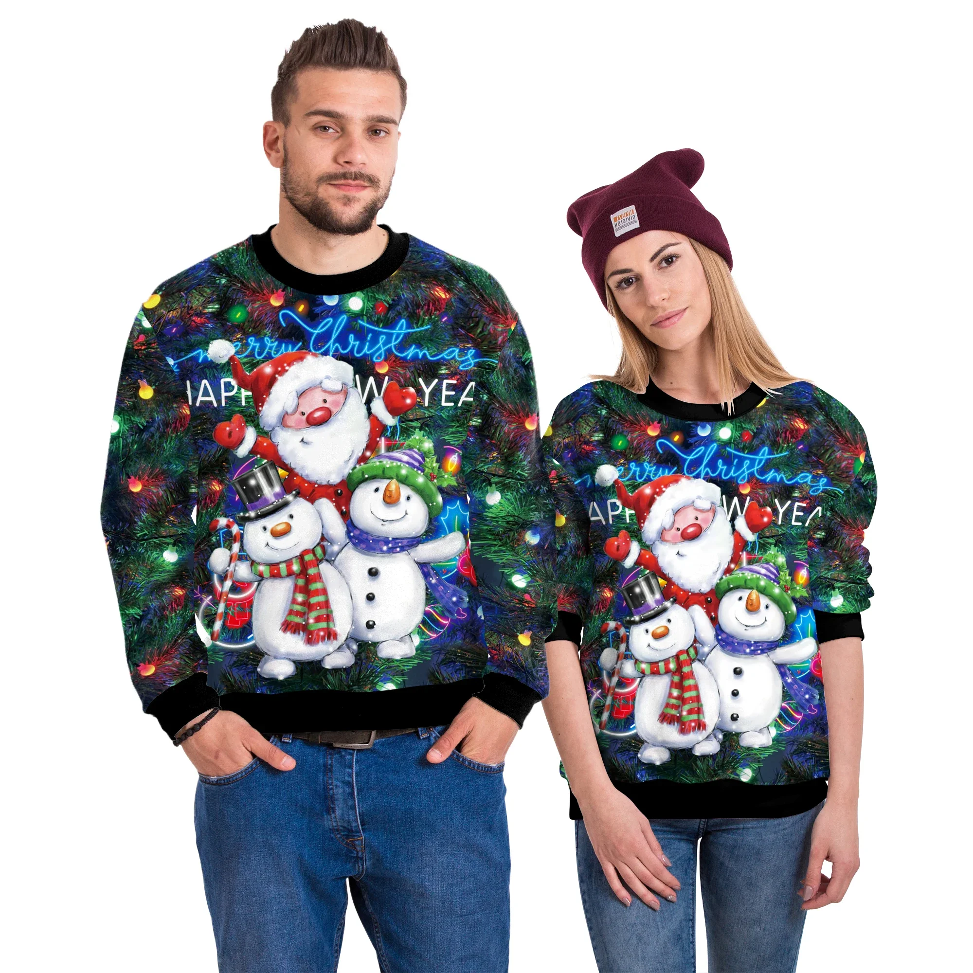 [أنت سري] بلوفرات نسائية لعيد الميلاد برقبة دائرية بلوزات غير رسمية مطبوعة على شكل رجل ثلج بأكمام طويلة للسيدات للخريف والشتاء