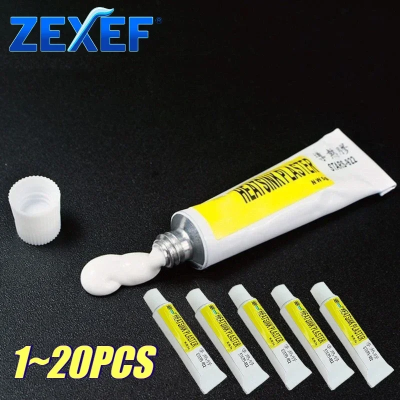ZEXEF 1-20pcs Thermal Paste Black Silicone Adhesive Glue Applicator Plaster Viscous for VGA RAM LED IC Conductive Cooling Cooler