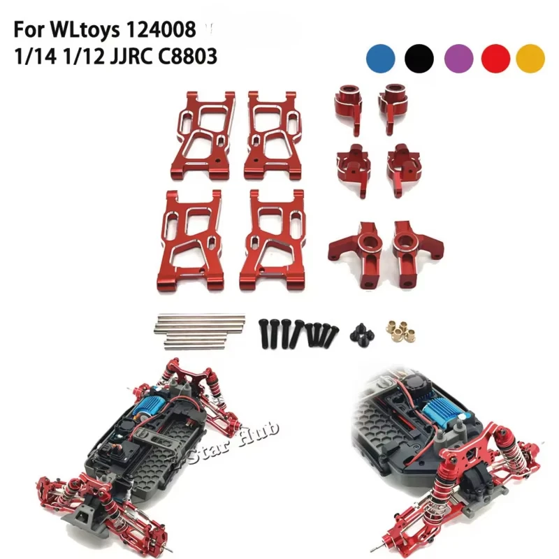 

Front Rear Swing Arms Steering Cup C-shaped Seat for WLtoys 124008 1/14 1/12 JJRC C8803 Metal Upgrade Parts Rc Car