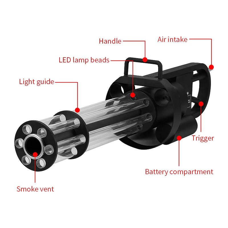 Colorful RGB LED CO2 handheld dry ice gun for party wedding concert DJ stage effect smoke gun