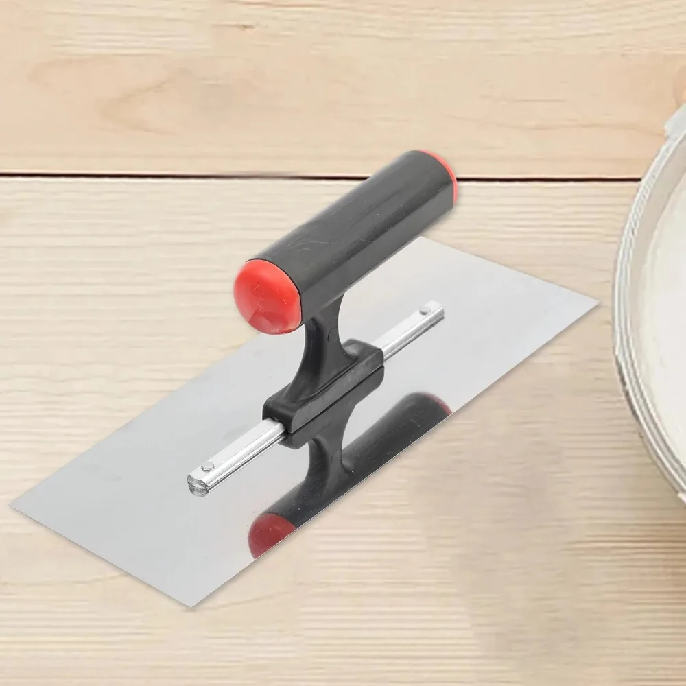 مجرفة تجصيص مفيدة من الفولاذ المقاوم للصدأ، مقبض بلاستيكي، تصميم مريح، أداة كشط مجرفة أسمنتية، أعمال التجصيص