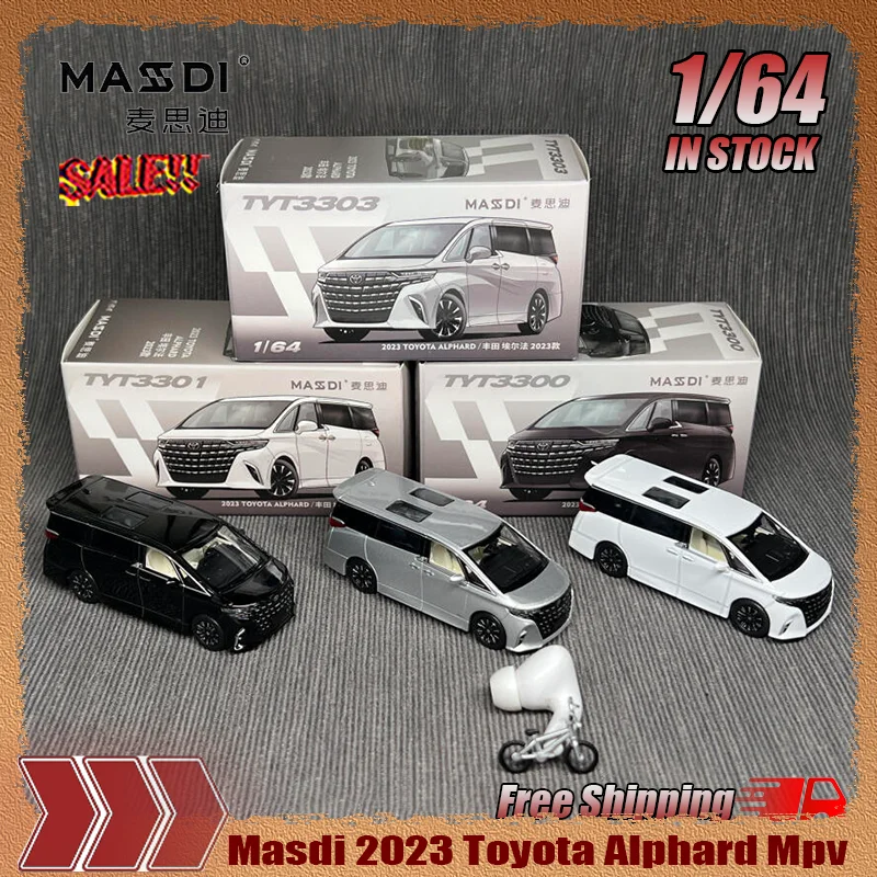 

New Stock Masdi 1:64 2023 Toyota Alphard Mpv Simulation Alloy Miniature Die-Cast Car Model Custom Children'S Toy Collection Gift