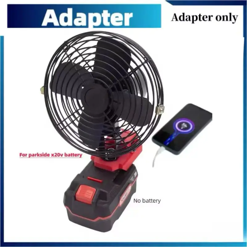 For Parkside X20V Lithium-ion Battery Cordless Portable Rechargeable Fan Powered Fan w/ USB(Battery Not Included)