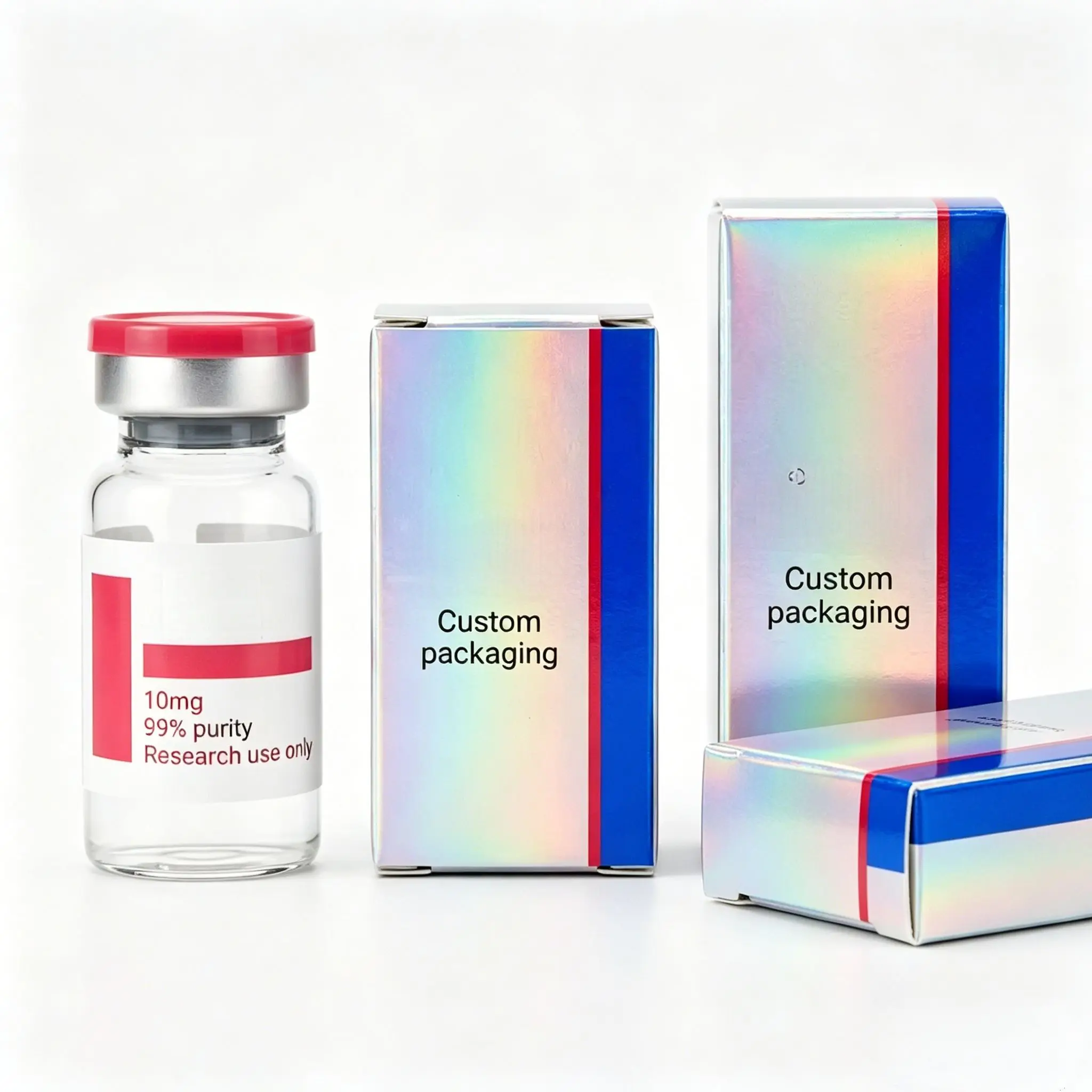 Custom Roll Pack Vinyl Self Adhesive Labels with Waterproof Logo Printing for Peptide Containers - Detail 1
