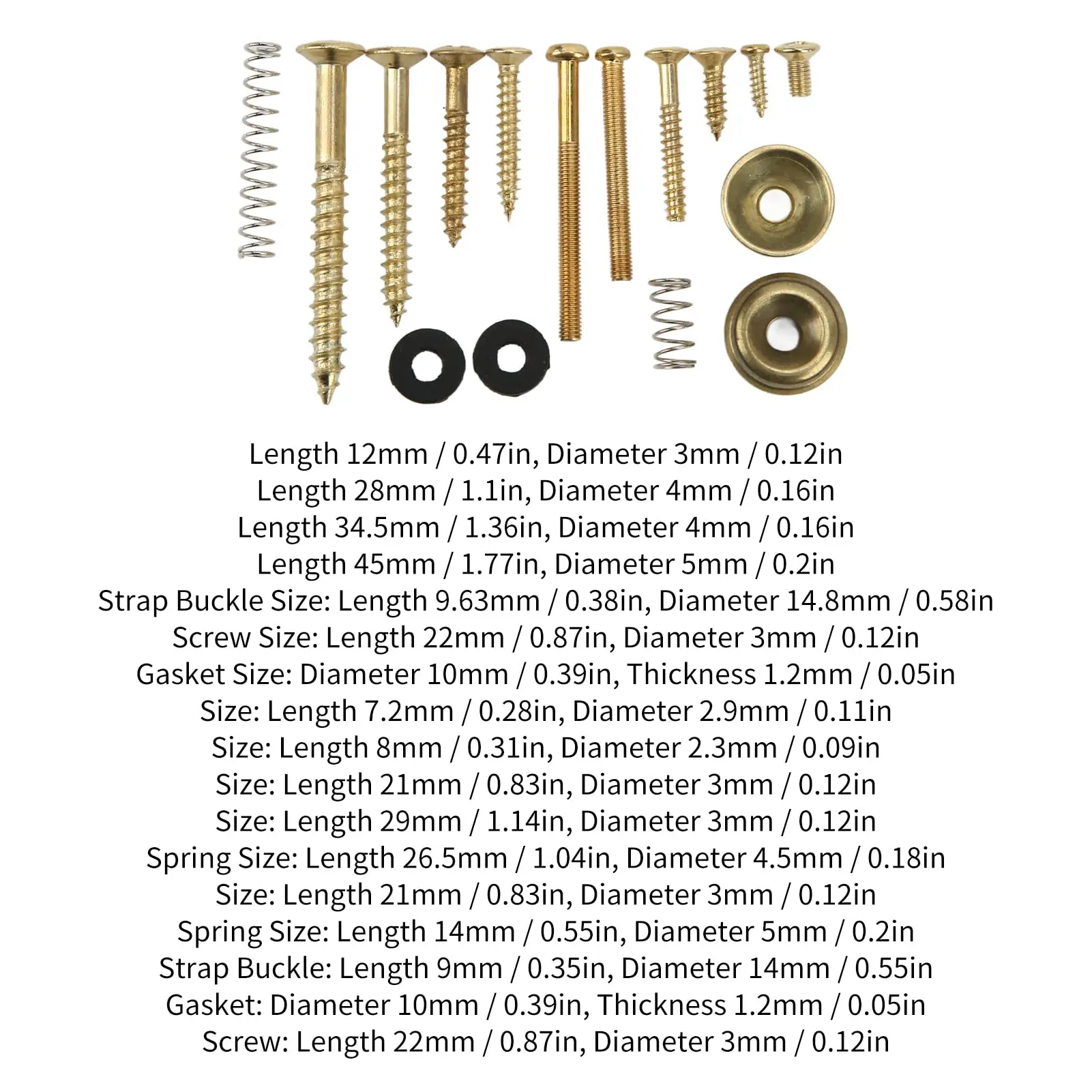 MiwayerElectric Guitar Screw Kit Multiple Sizes Guitar Metal Repairing Tool Kit with Screws Washers and Springs Repair Fasteners