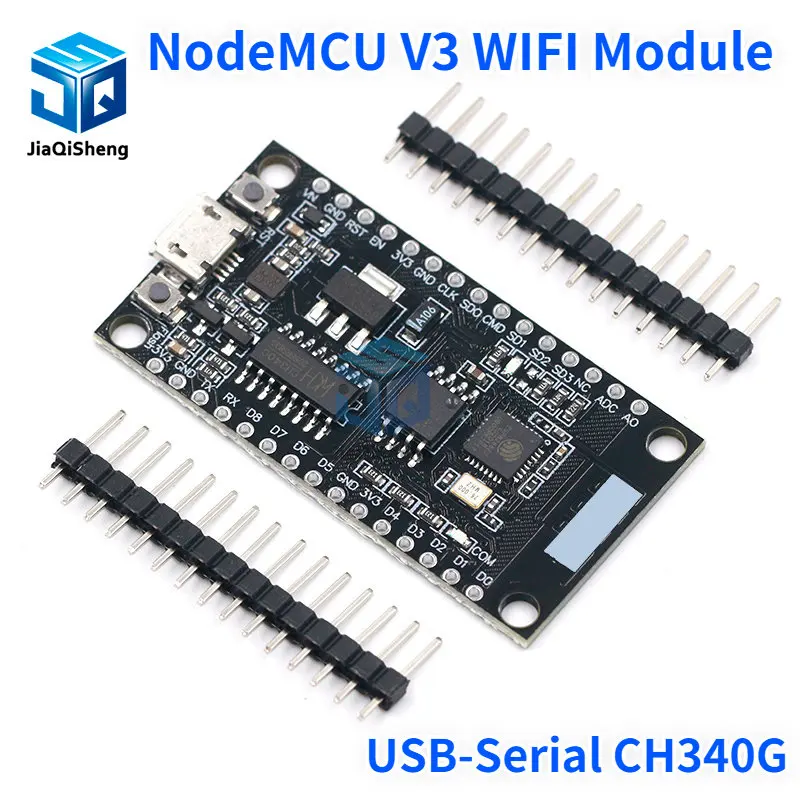 NodeMCU V3 Lua WIFI module integration of ESP8266 + extra memory 32M Flash, USB-serial CH340G