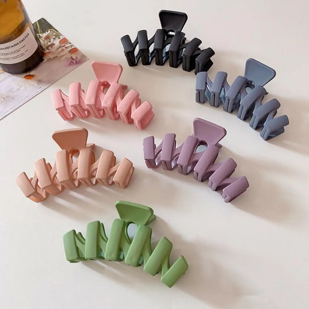 Head Shark Clip Solid Color Large Size	Hair Clip Trendy Trendy Resin Strong Claw Hair Grip Fashion Dressing Up Head Clip