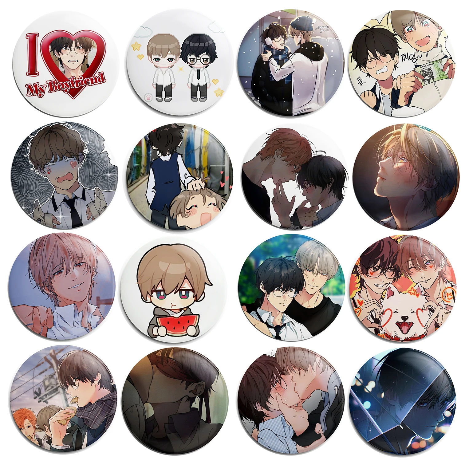 Lost in The Cloud BL Anime Skylar Cirrus Art Anime Cartoon Soft Button Lapel Anime Pin Brooch Jewelry Decoration Gift 58mm