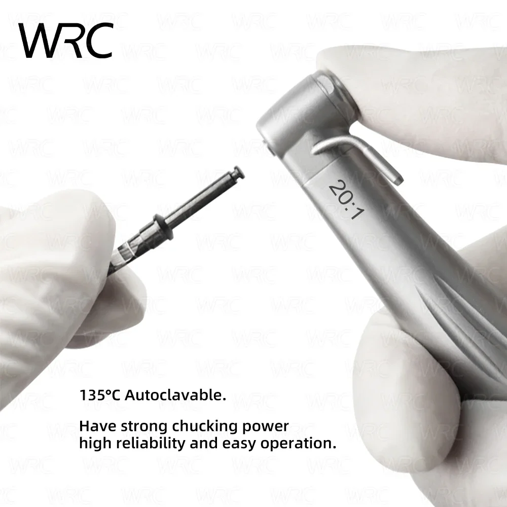 Dental 20:1 Low Speed Handpiece Green Ring With LED Fiber Optic and Non-LED Contra Angle Dentistry Implant Handpiece