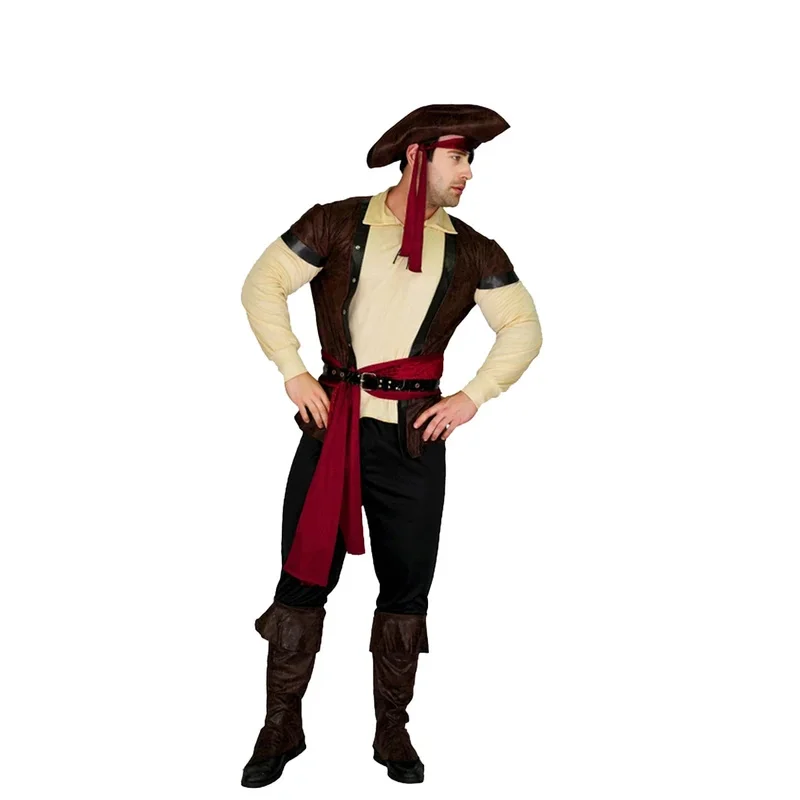 Disfraces de actuación de pirata para hombre adulto, disfraces de escenario para fiesta de juegos de rol, traje de Carnaval de Halloween