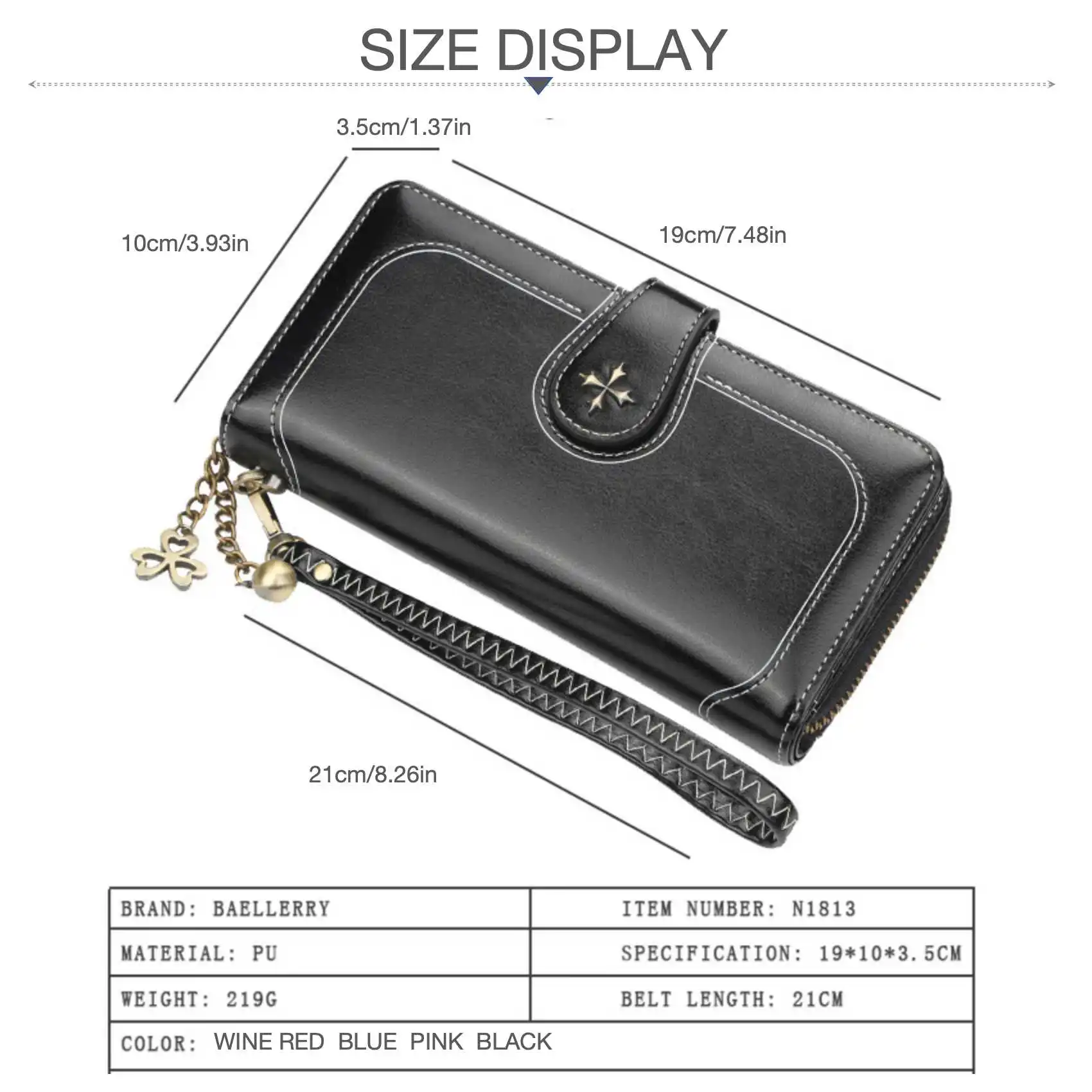 Vintage Öl Wachs Pu Leder Reiß verschluss Schnalle Damen lange Brieftasche All-Match Clutch Tasche für Handys Geldbörse Karten halter