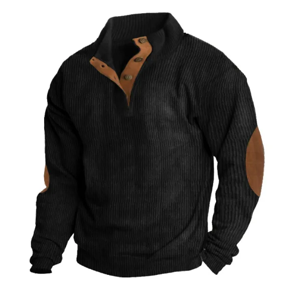 Sweat à capuche à manches longues pour hommes, col montant décontracté, couleurs durables, simple boutonnage, demi-ouvert, extérieur, abonnés, automne