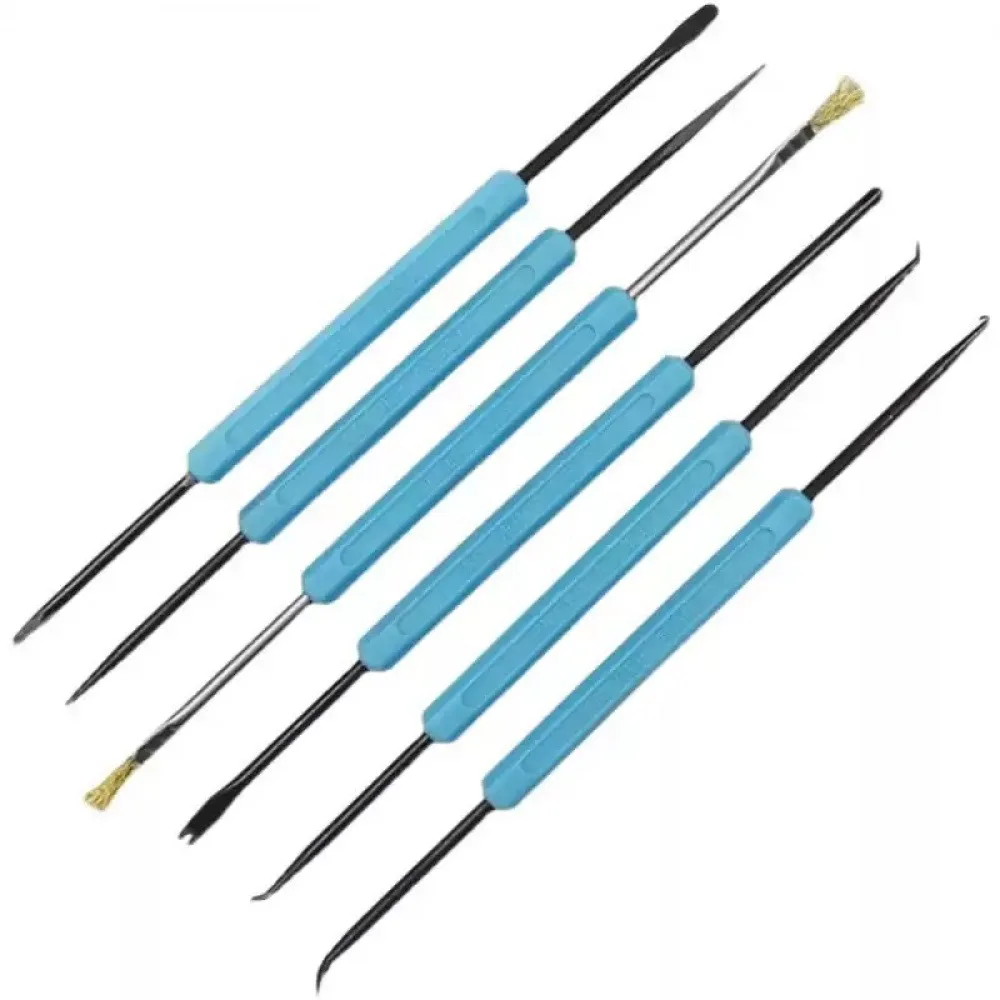 

6Pcs Soldering Aid Kit PCB Cleaning and Maintenance Tool Double-head Repair and Soldering Aid Circuit Board Welding Accessories