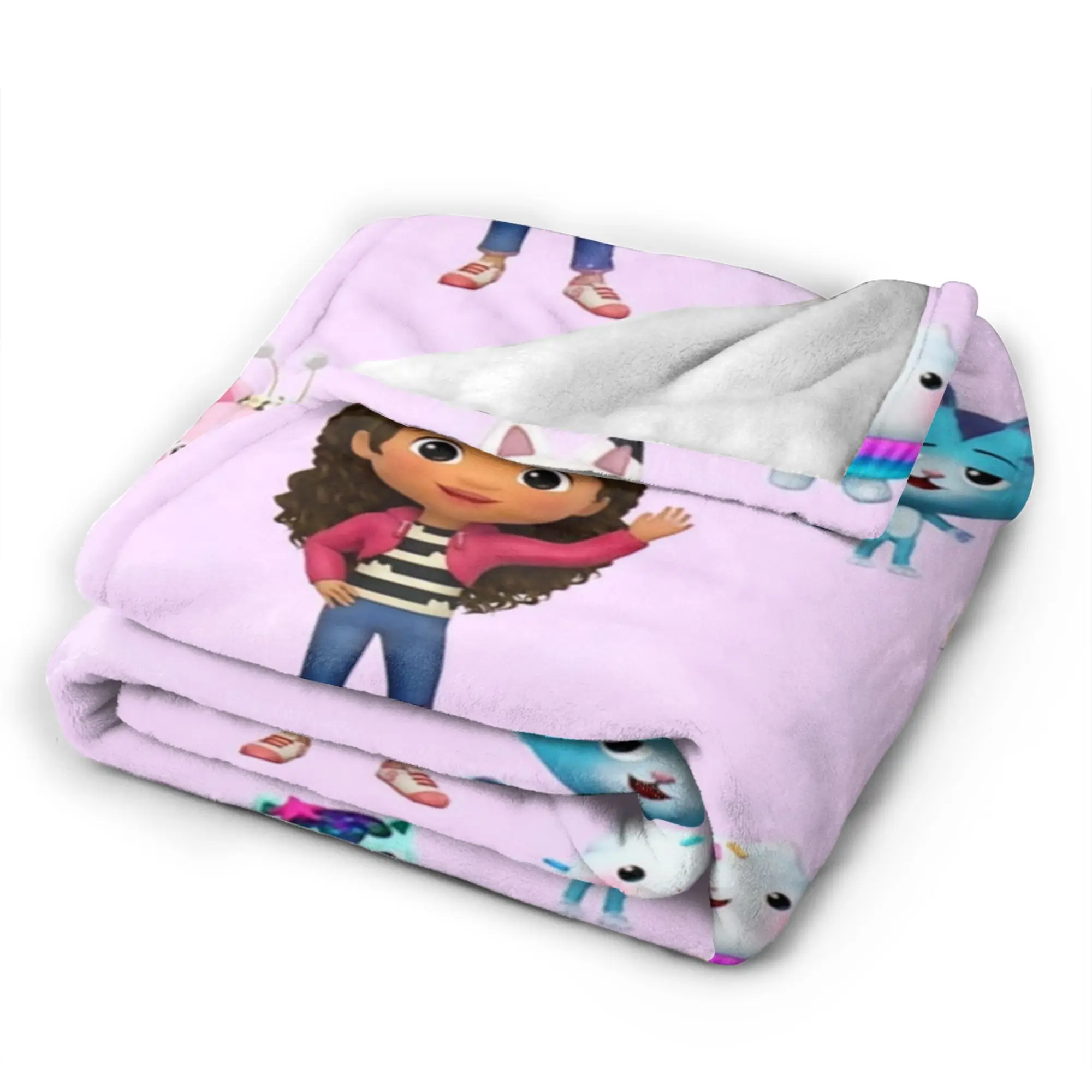 Gabbysed dollhouses Flannel Blanket Winter  Warm Soft Bedding Throws for Kids Adult Home Decor Print Bedspread Sofa Bed Cover