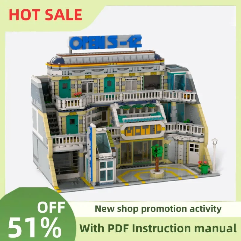 

New 3381Pcs City Hot Selling Street View Moc Modular Motel Brick Model Building Blocks Diy Creative Ideas Kid Toys Birthday Gift