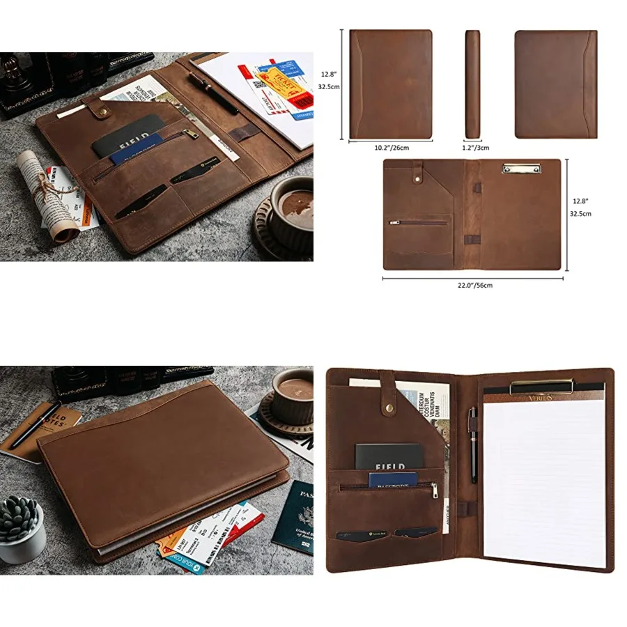 

Personalized Leather Portfolio for Men, Engraved Leather Clipboard Portfolio Binder, Leather Padfolio Leather Legal Portfolio,