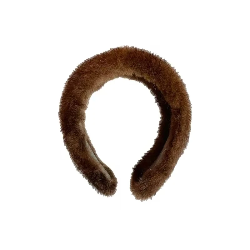 2024 Hot Sale Women Luxury winter 100% Real Mink Fur Headbands High Quality Real Fur Hair Band Lady Fashion Hair Hoop Furry Gift