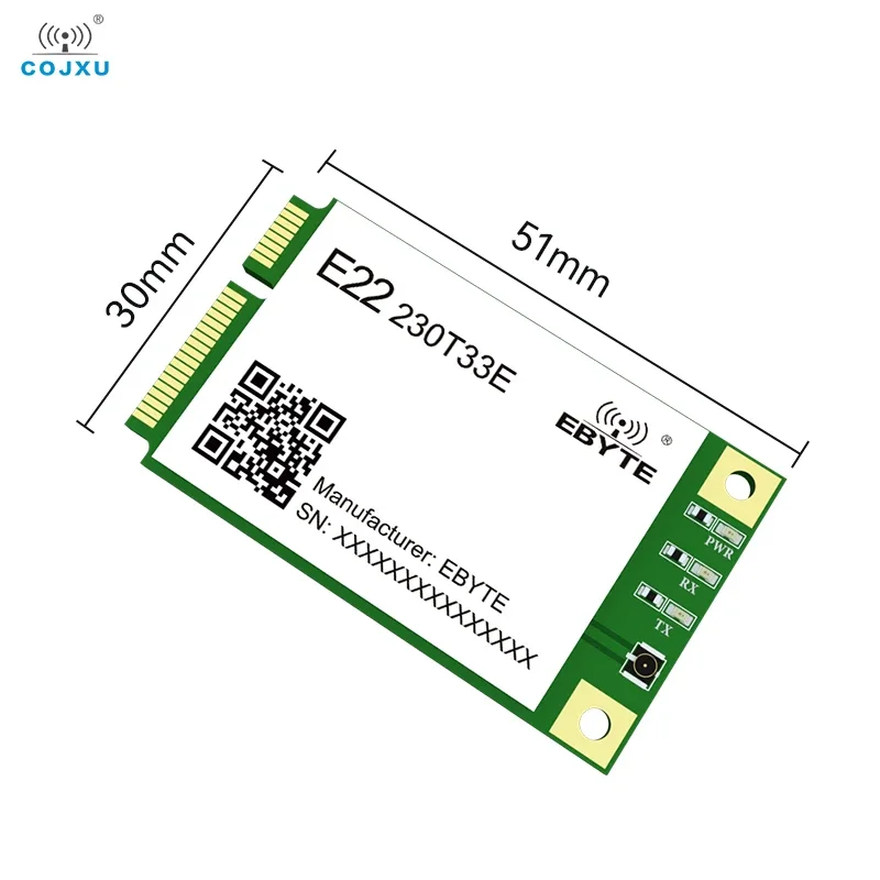 Wireless LoRa Spread Spectrum COJXU E22-230T33E MINI PCI-e Standard Interface UART/RS485/RS232/USB Distance 16KM 33dBm