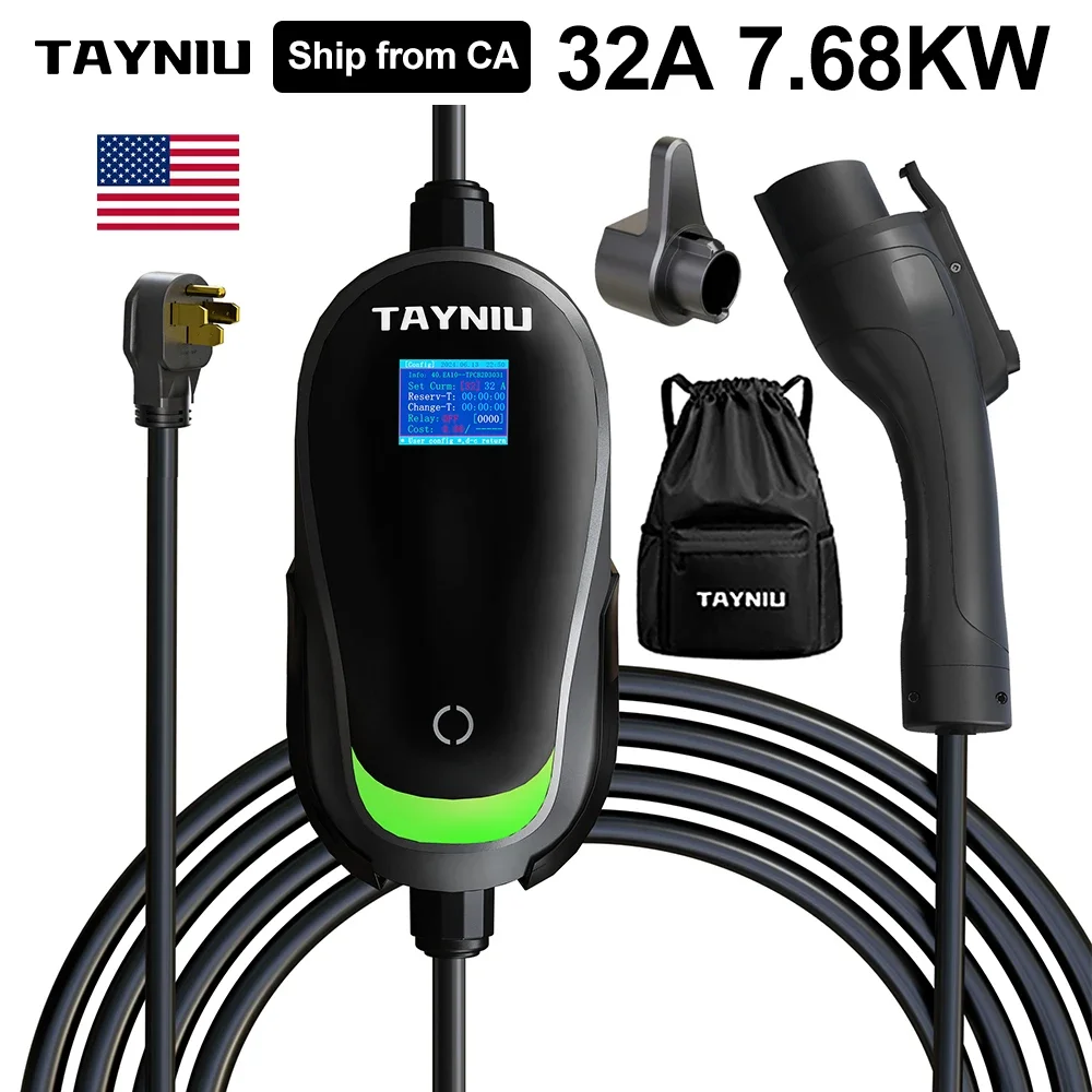 TAYNIU Level 2 EV Charger, 240V 32 amps Vehicle Charging Station with Easy Installation