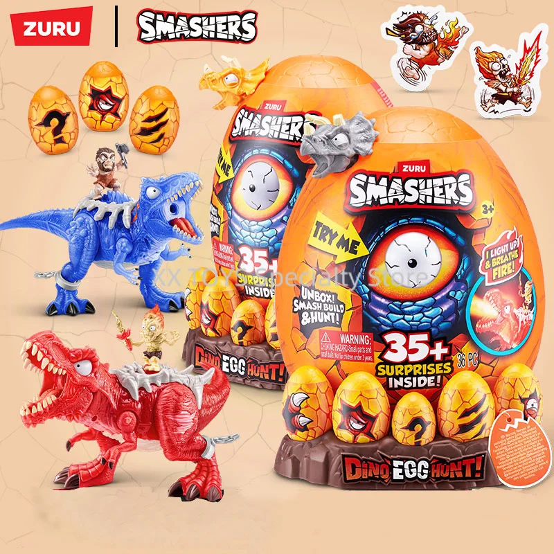 

ZURU Smashers Dino Egg Hunt Series 1 Groot Surprise Egg Include 35+ Surprise Inside Dinosaur Egg Tyrannosaurus Rex Model Boy Toy