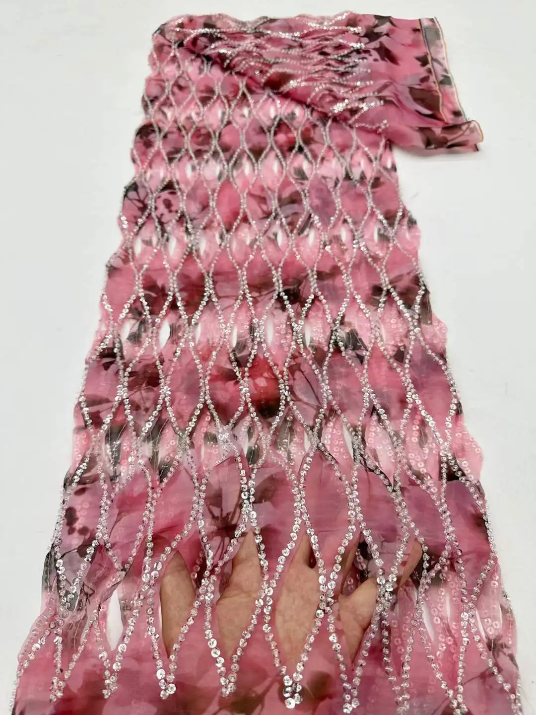Tela de encaje de lentejuelas africanas de buena calidad, diseño nigeriano, tul francés brillante, telas de encaje de novio para coser vestido de