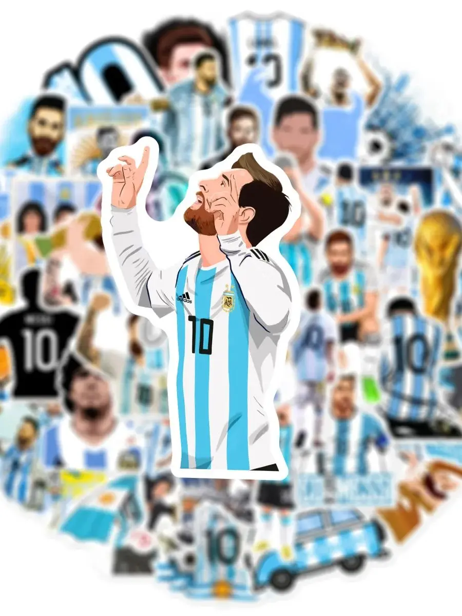 AliExpress 50 pieces of Messi Argentina World Cup stickers football champion mobile phone case computer bicycle