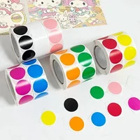 1000 PCS Color Dot Label Sticker  Classification Mark Coated Paper Sticker Rolls  Kawaii Stationery  Aesthetic 6