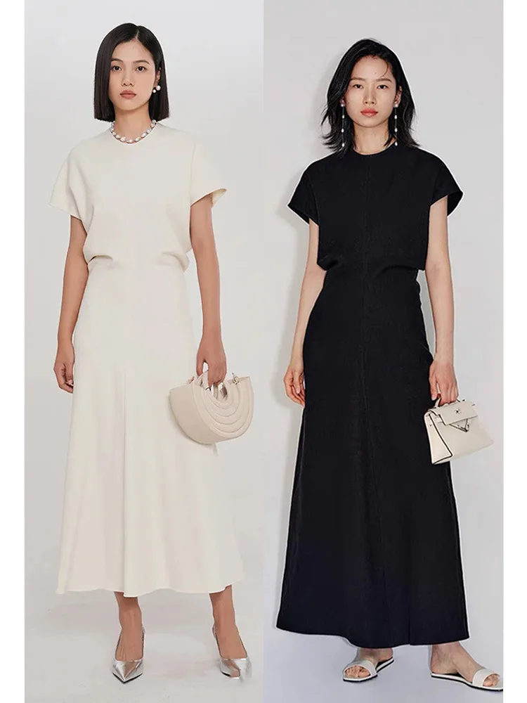 

2025 Nordic Quiet Luxury Style! Lazy Texture Pleated Dress, Waist-Defining Slim Fit & Elegant Maxi Dress for Women
