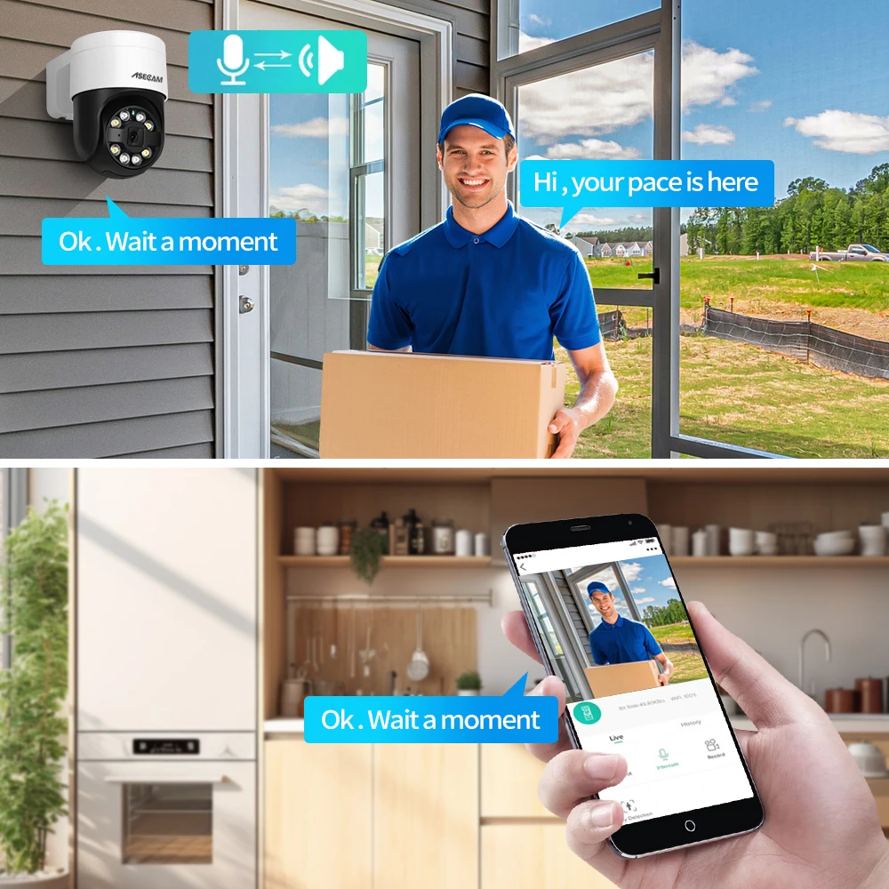 Imagem -05 - Asecam 8mp 4k Câmera de Segurança ip Ptz Detecção de Rosto Humano Alarme Áudio Externa Câmera de Vigilância H.265 Onvif Rtsp Xmeye no Brasil