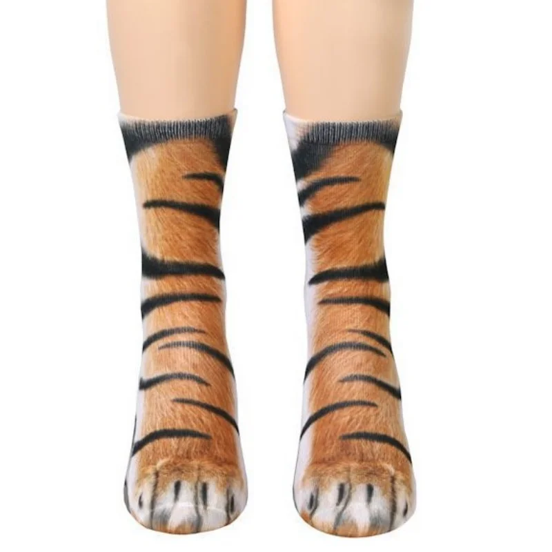 3D Printed Animal Foot Socks Unisex Adult Animal Printed Socks Animal Socks Cat Jio Socks 1 Pair Adults/Children