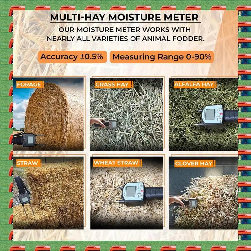 

ABMO Digital Hay Moisture Meter Tester Moisture Probe For Accurate Real-Time Monitoring And Optimal Hay Quality