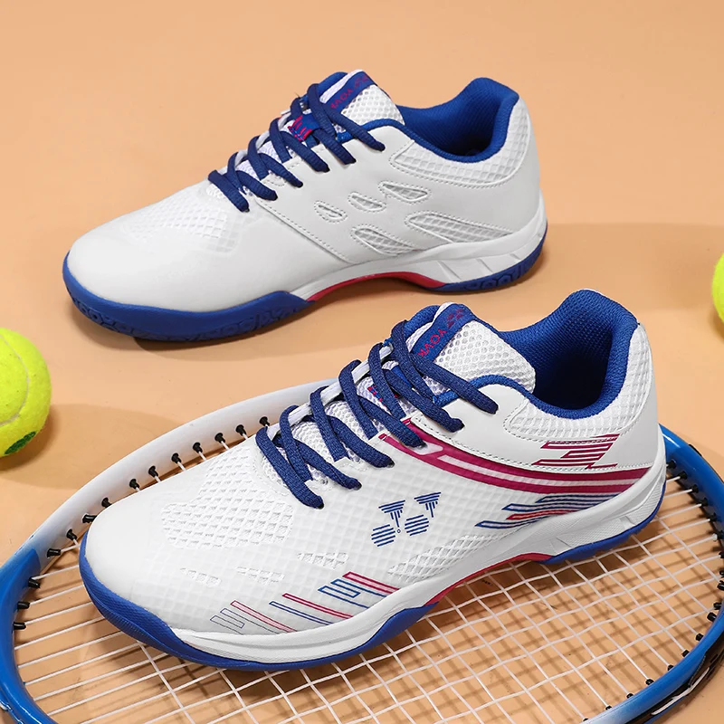 

Профессиональная теннисная обувь, кроссовки, нескользящая, устойчивая к истиранию тренировочная обувь, амортизирующая дышащая обувь для бадминтона, мужская и женская обувь
