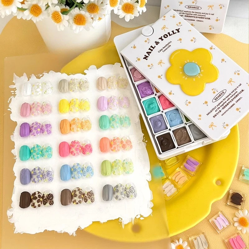 

18Color Macaron Oil Painting Nail Polish Gel 3D Effect Texture Gel Varnishes High Saturation Popular Semi-Solid Nail Polish Glue