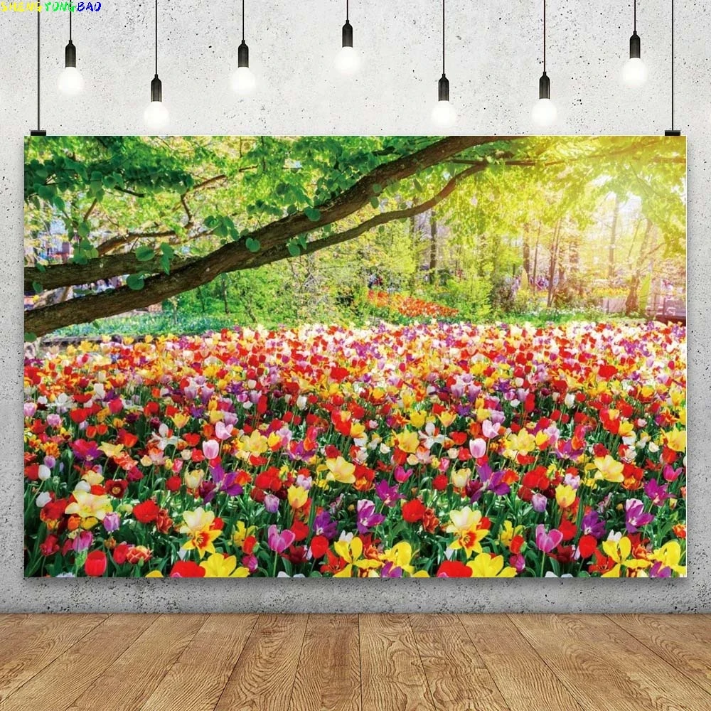 

Garden Park Forest Nature Scenery Photography Backdrop Spring Blossom Flowers Portrait Indoor Photocall Backgrounds Photo Studio