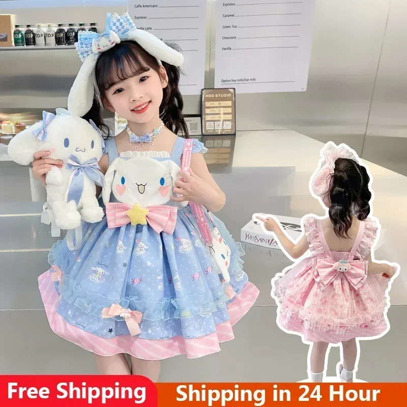 

Платье принцессы на бретельках, летнее платье Miniso Kawaii Cinnamoroll, мультяшное аниме, Лолита, платье принцессы, Летняя Вечеринка, милая девушка