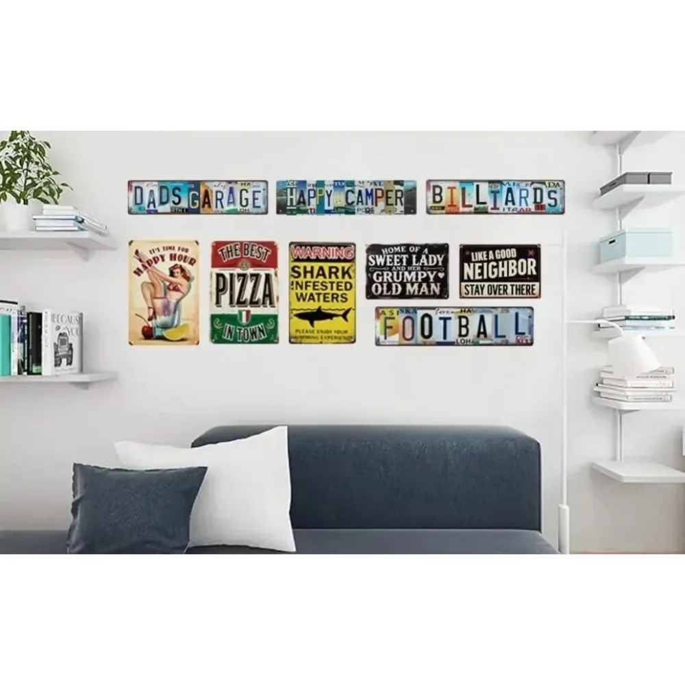 Pinup Girl Bikini Metal Tin Sign - ديكور فني جداري مثير للنساء على الشاطئ للمرآب، كهف الرجل، المنزل #5