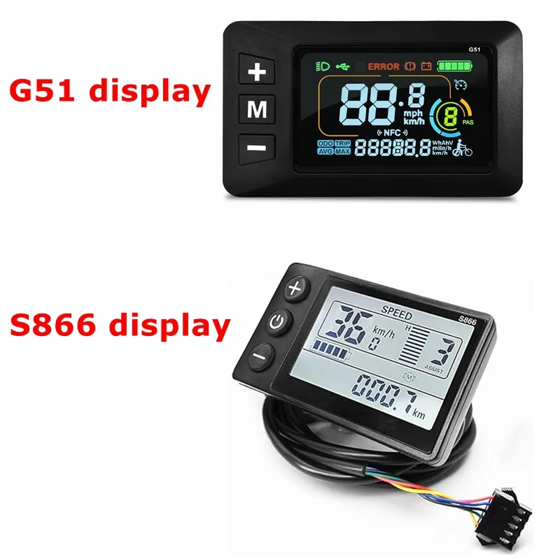 Ebike Sinawave Controller 36V/48V 17A 26A 30A with LCD Display S866/G51 For 250W-1000W Wheel Hub Motor Conversion Parts - view 6
