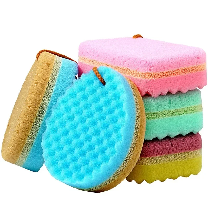 Small Wave Bath Sponge Back Rubbing Bath Exfoliating Cleaning Sponge Double-Sided Bath Sponge Unisex  Artifact