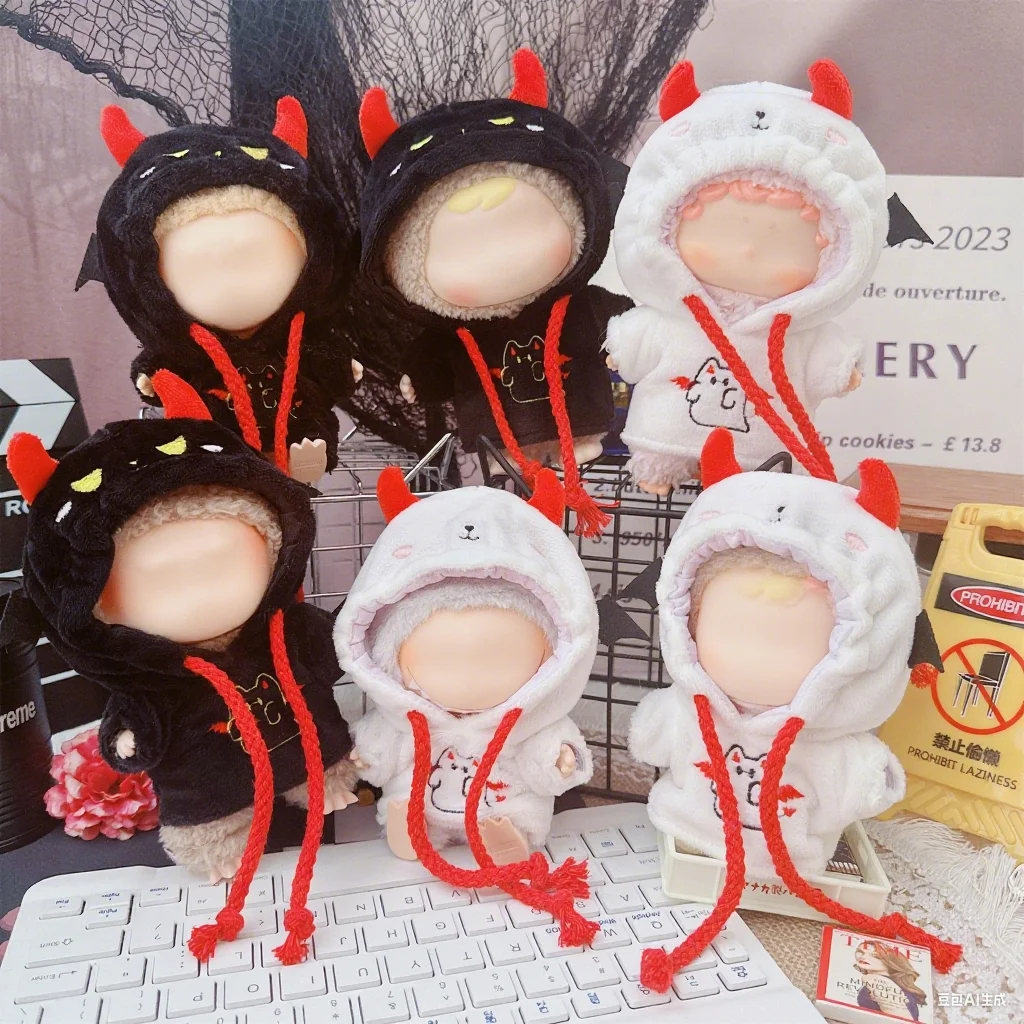

Anime Doll Clothes for 17cm Labubu Doll Outfits Designer Luxury Halloween Ghost Clothes Plush Toy Clothe Labubu Doll Accessorie