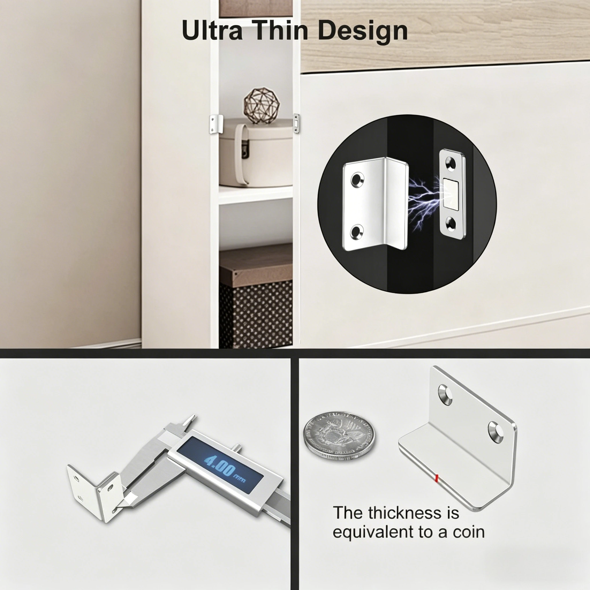 Cabinet Magnetic Catch Door Magnet L-Shaped Drawer Magnets Adhesive Cabinet Magnet Closures for Kitchen Wardrobe Door Closing.